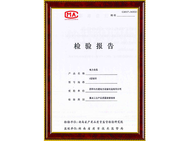 U型掛環(huán)檢驗(yàn)報(bào)告